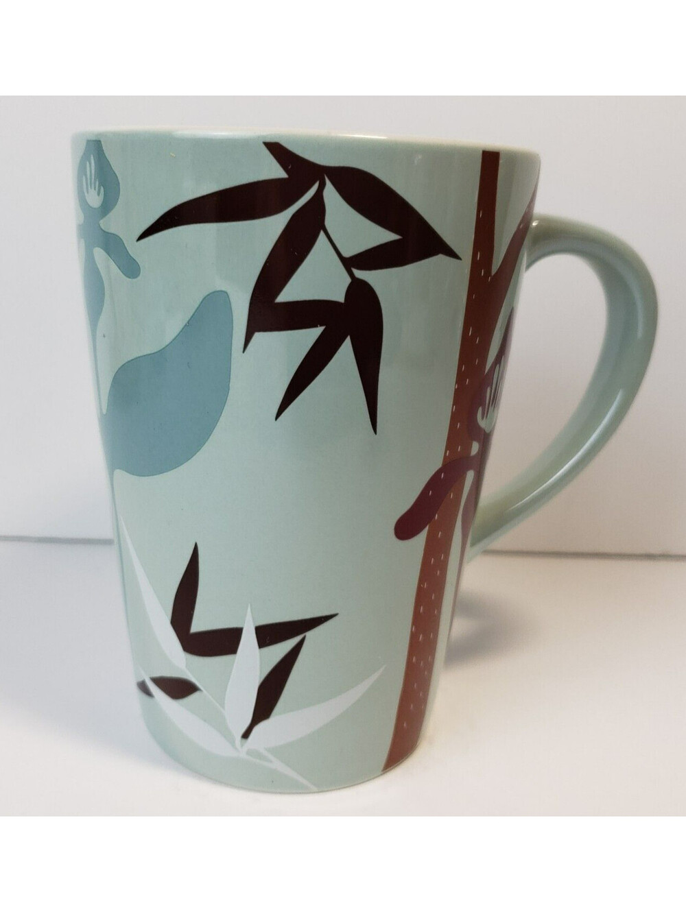 2006 Starbucks Coffee Mug Asian Inspired Bamboo Floral Metallic Sheen 12 oz Cup
